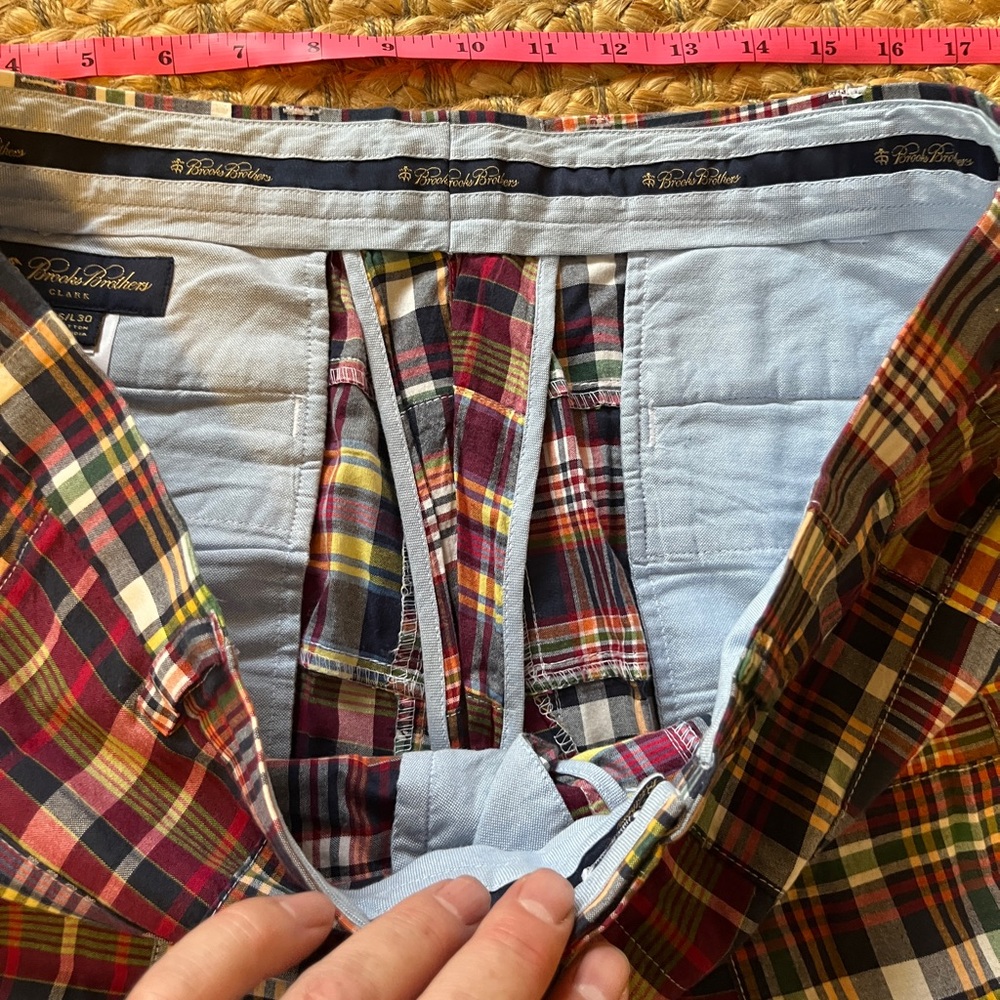 Brooks Brothers Clark Madras Pants, Size 36W x 27.5L - Picture 6 of 8